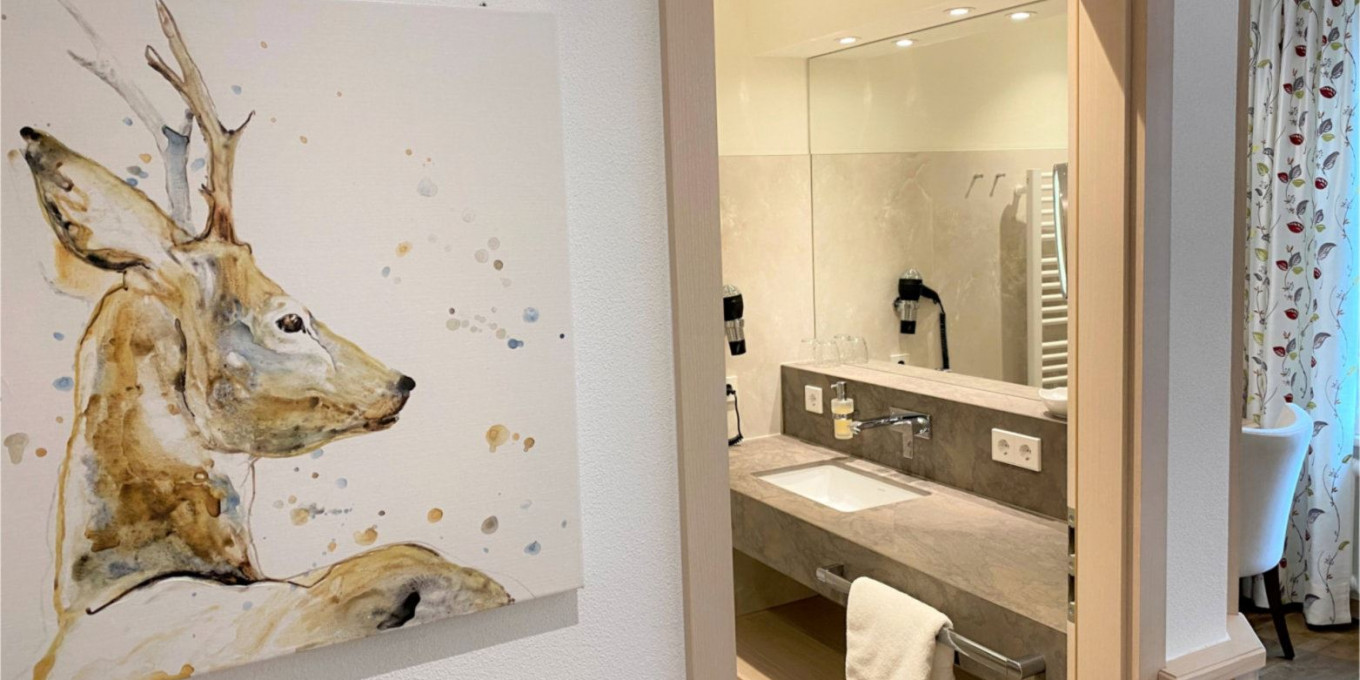 Weitere Ansicht des Schlossblick Doppelzimmers 112 im Hotel Bercher in Waldshut-Tiengen.